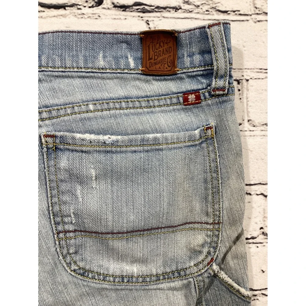 Lucky Brand Lucky Legend Embroidered Carpenter Denim Shorts Light Wash 12 31